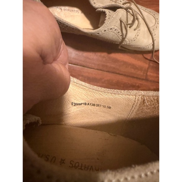 John Varvatos USA Mens Suede Wingtip Oxford Shoes Sand Tan Brogue F2009P1 10.5M main image 5